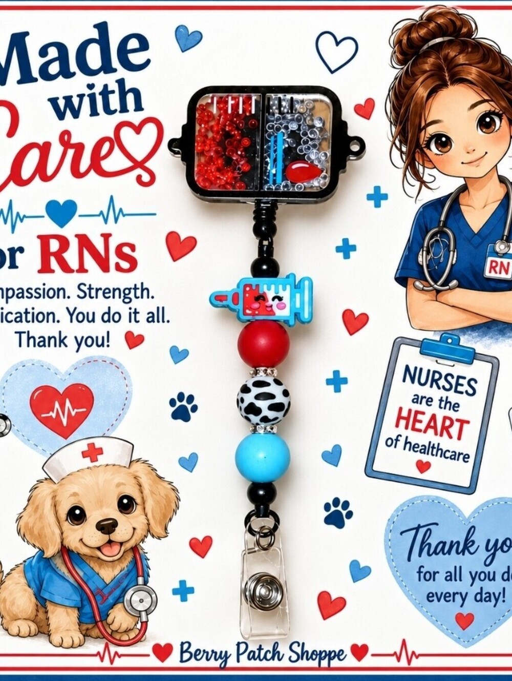 RN Nurse Life Retractable Lanyard Cardholder ID Badge